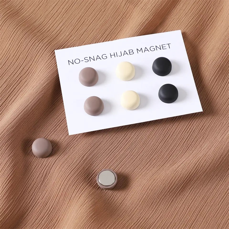 Round Neutral Hijab Magnets - Set Of 2