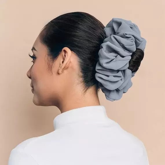 Volumizing Georgette Scrunchie Grey – Modesatire
