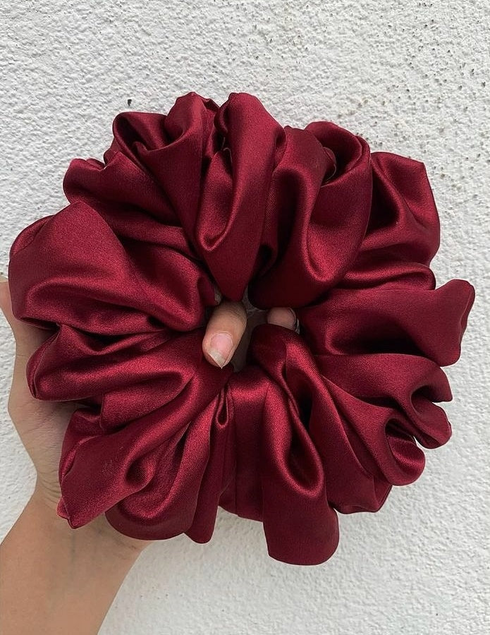 Volumizing Satin Scrunchie- Maroon – Modesatire