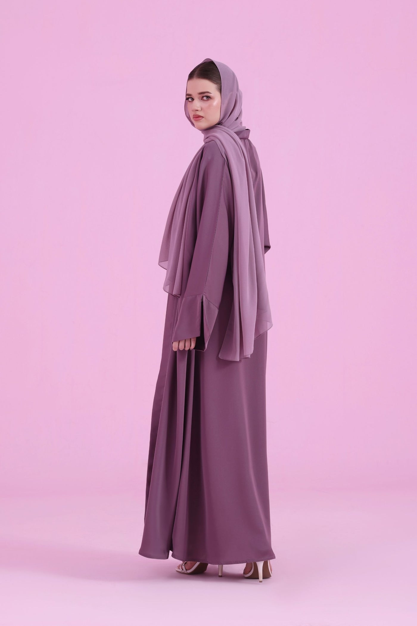 Basic Kimono Style Abaya - Orchid  Modesatire