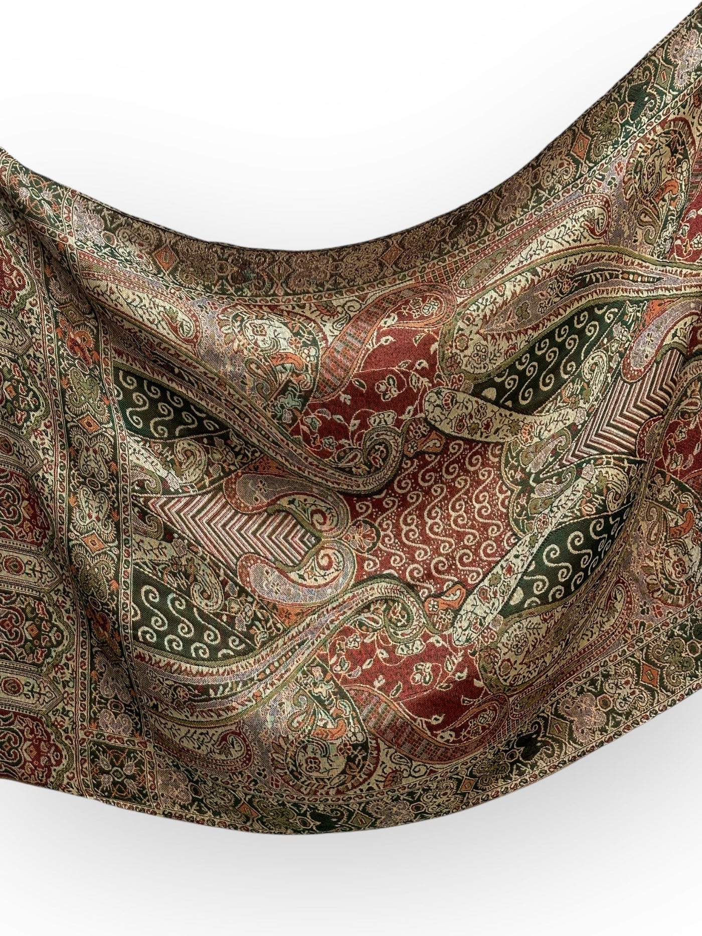 Vintage Pashmina - Olive Botanical