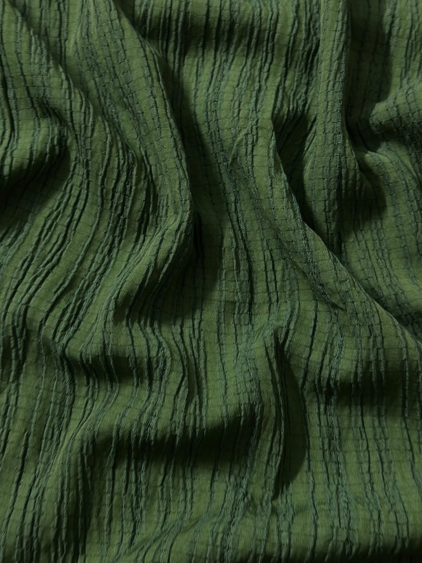 Textured Georgette - Army Green