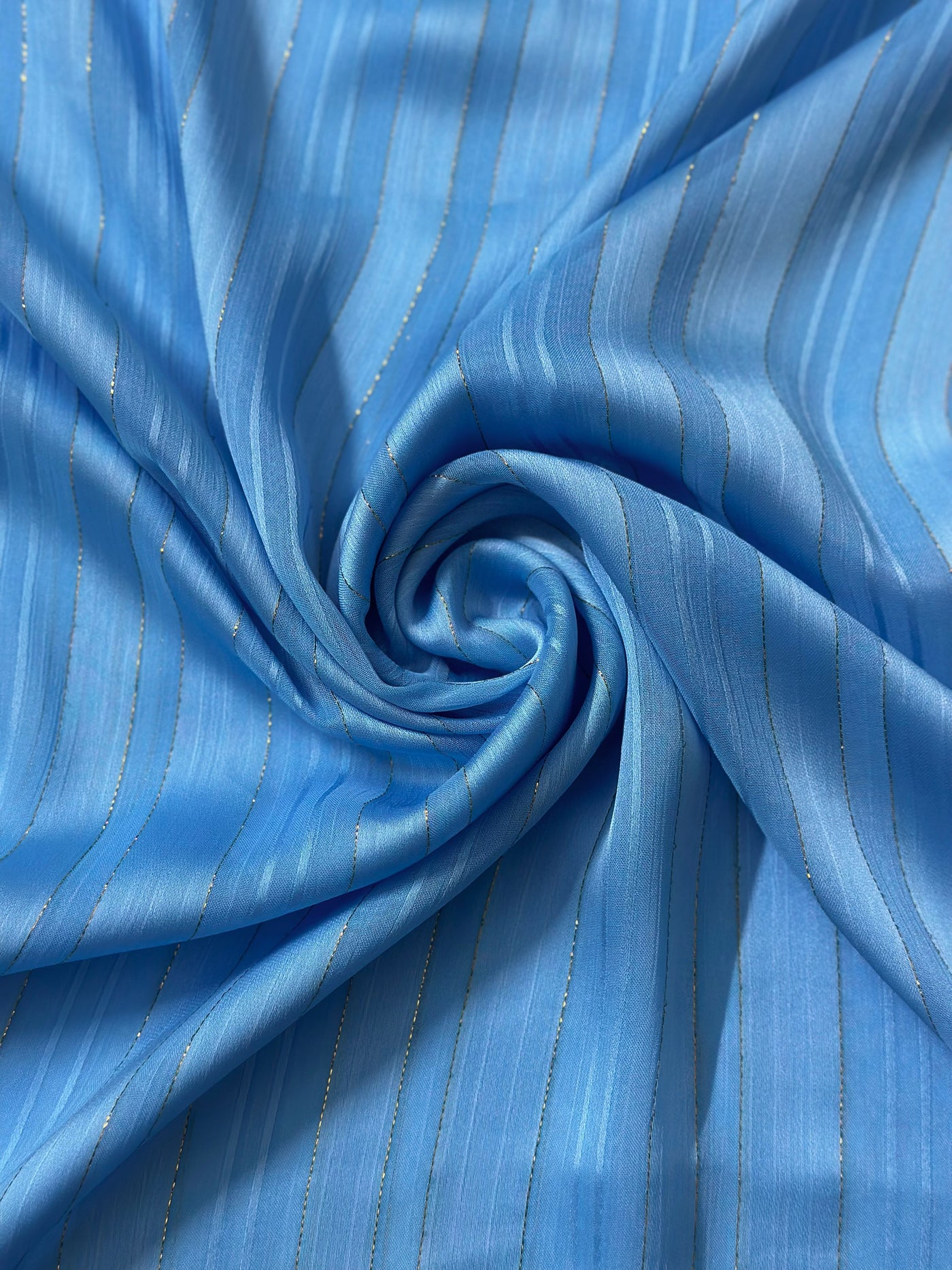 Striped Silk Chiffon - Azure