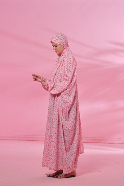 Namaz Ease Gown - Pastel Pink