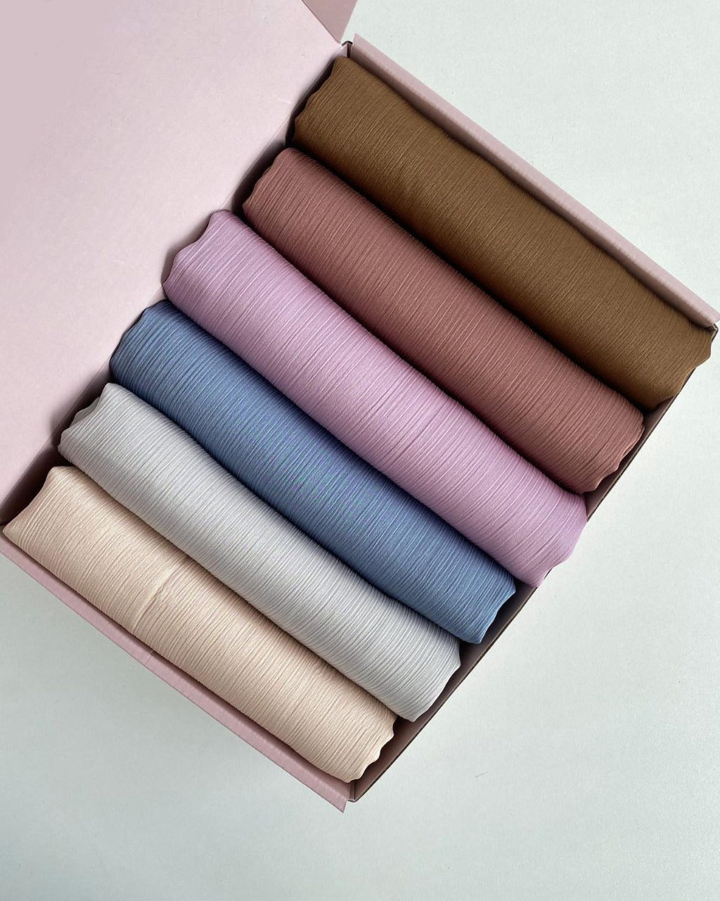 Crinkle Satin Hijab Box Of 6