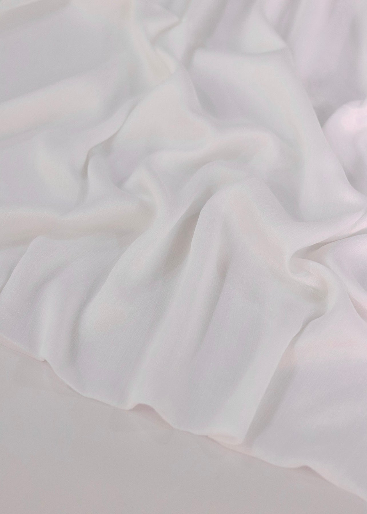 Metallic Chiffon Silk - White