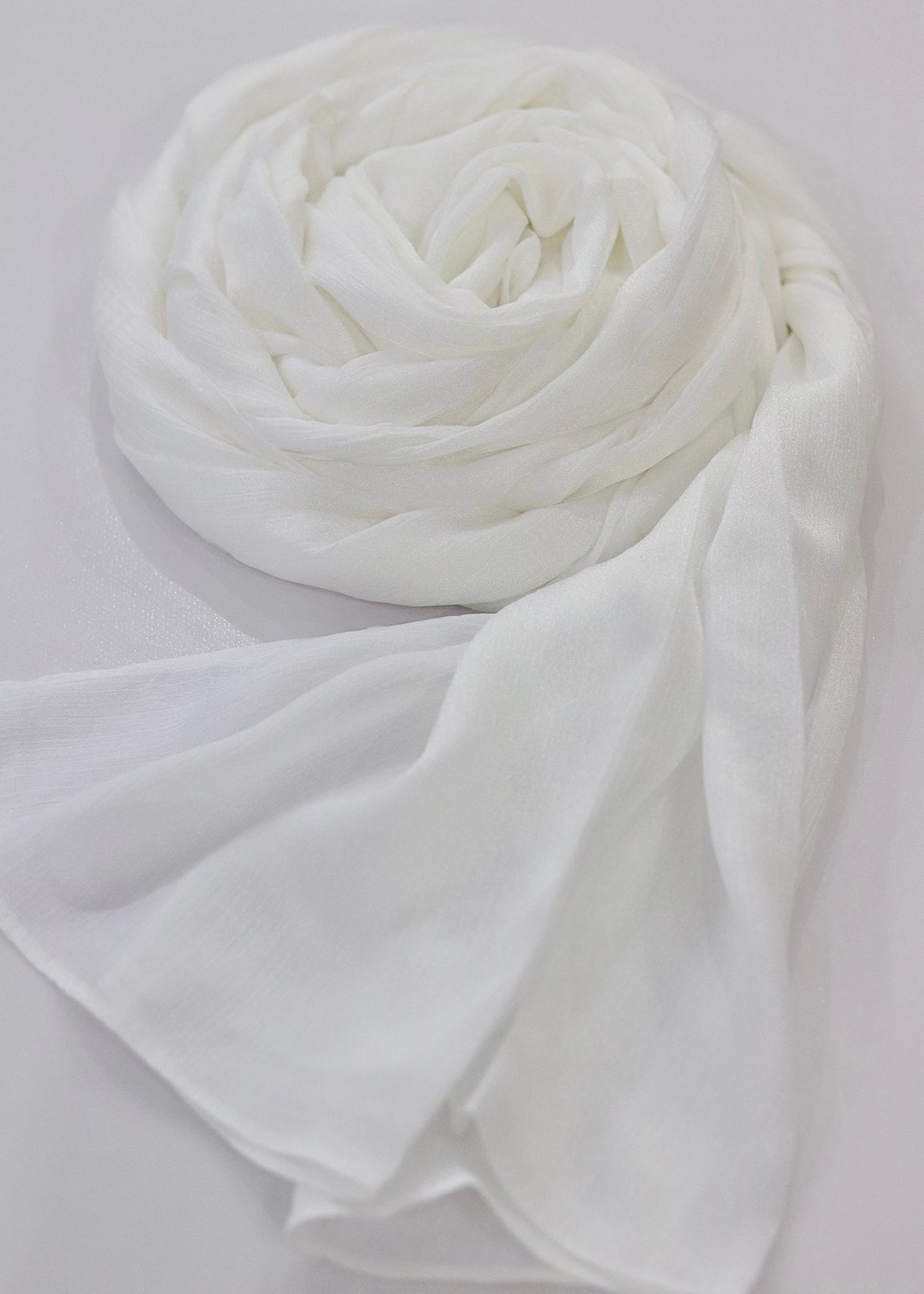 Metallic Chiffon Silk - White